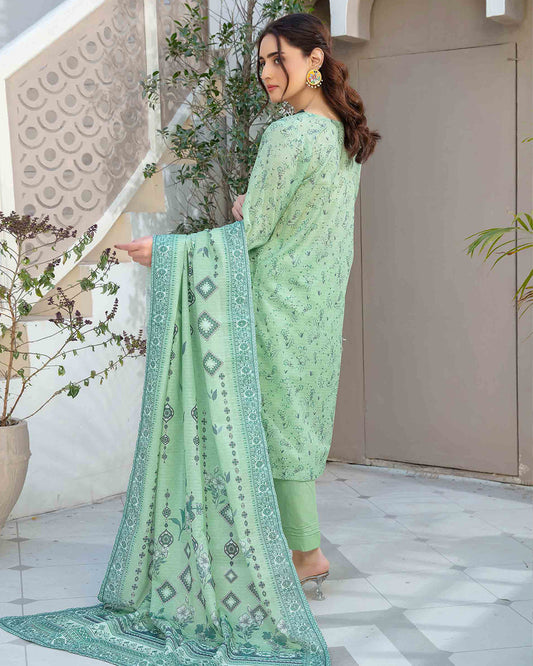 Mint Whisper - Lawn printed shirt with printed dupatta