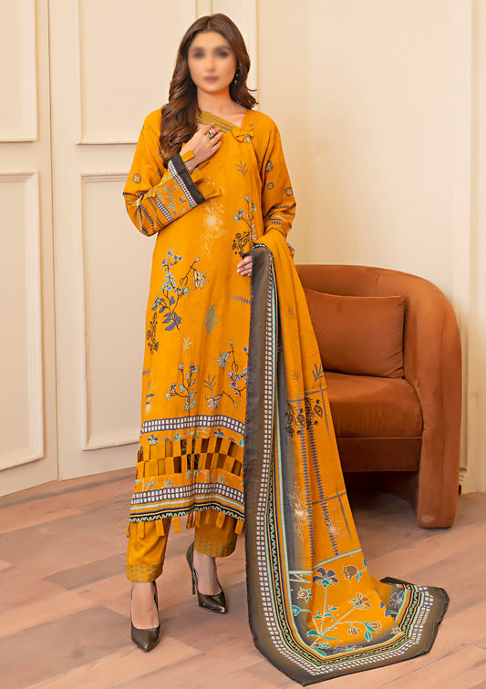 Amber Glow - Viscose Digital Print with Diamond Dupatta 3pc
