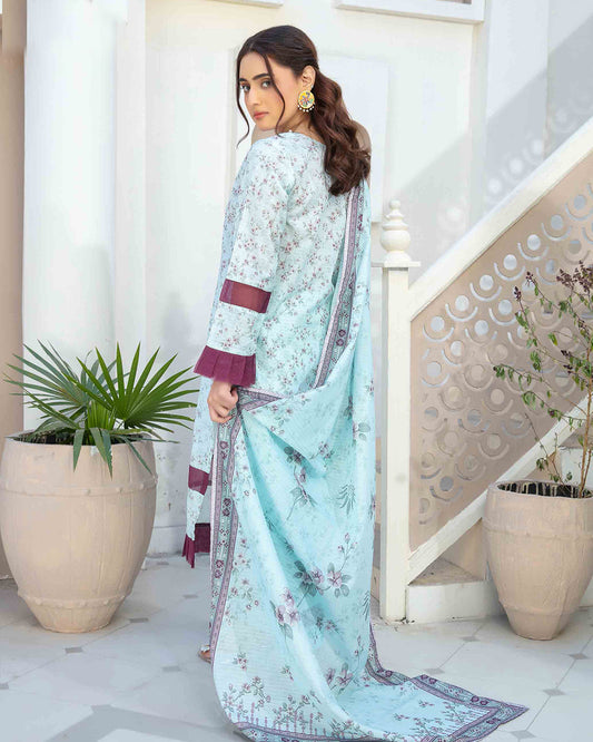 Cloud Haze - Lawn printed shirt with printed dupatta