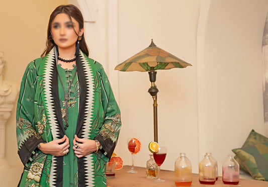Verdant Harmony - Viscose Digital Print with Diamond Dupatta 3pc