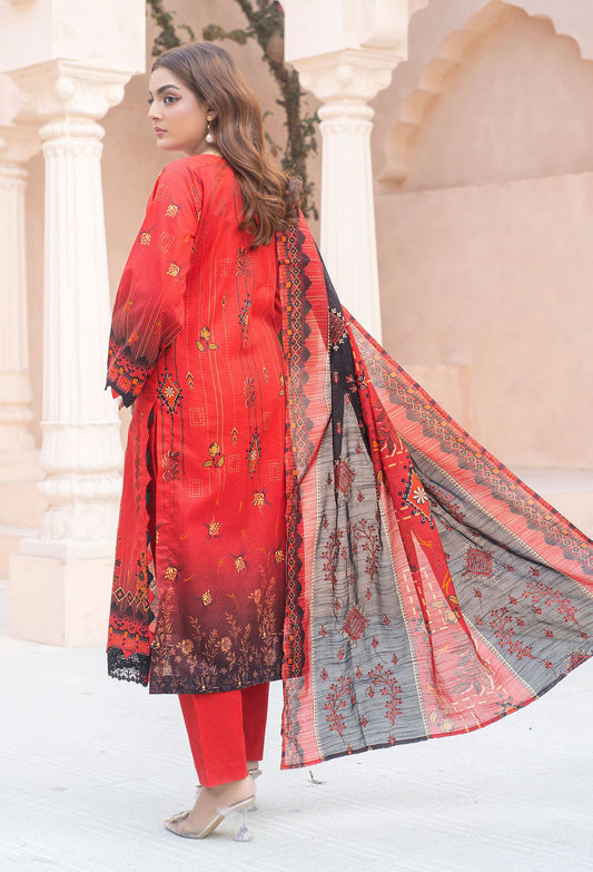 Digital Luxury Bana Dora Lawn Embroidered 3-Piece Dress