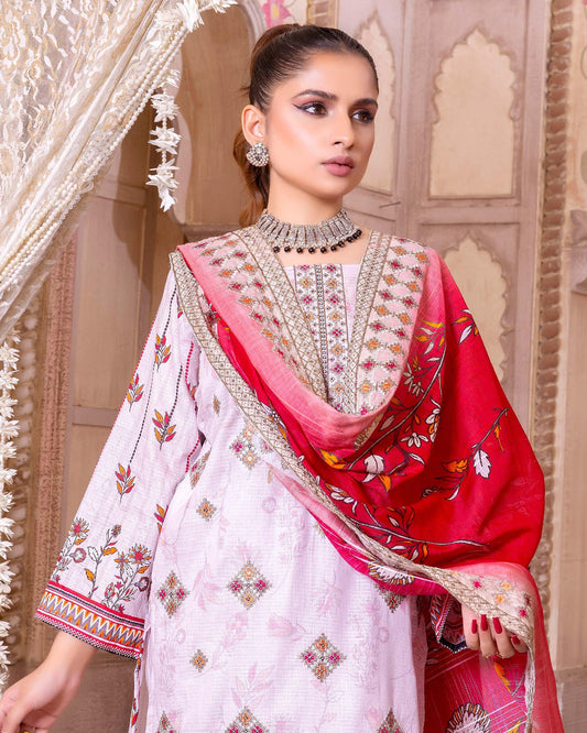 Regal Rose Embroidered Bana Dora Lawn 3pc