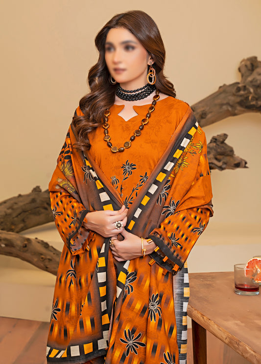 Tuscan Flame - Viscose Digital Print with Diamond Dupatta 3pc