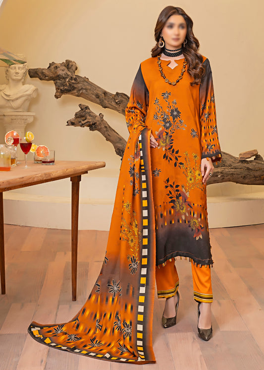Tuscan Flame - Viscose Digital Print with Diamond Dupatta 3pc