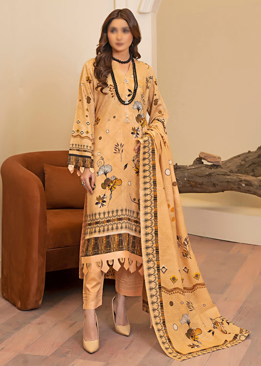 Golden Terra - Viscose Digital Print with Diamond Dupatta 3pc