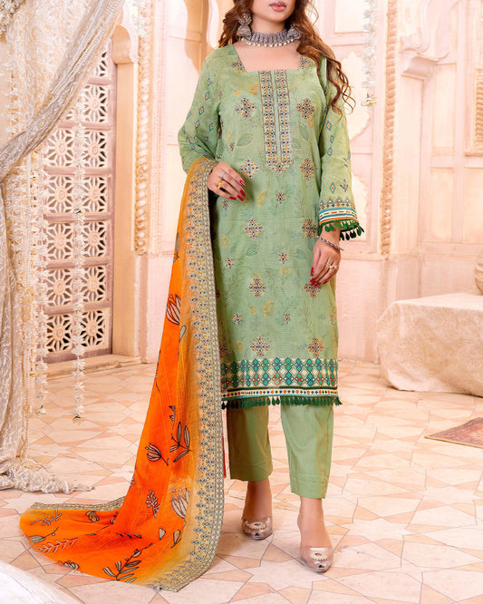 Misty Dusk Embroidered Bana Dora Lawn 3pc