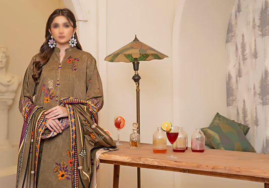 Citrus Cocoa - Viscose Digital Print with Diamond Dupatta 3pc