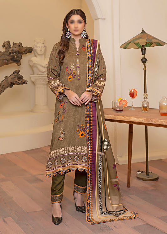 Citrus Cocoa - Viscose Digital Print with Diamond Dupatta 3pc