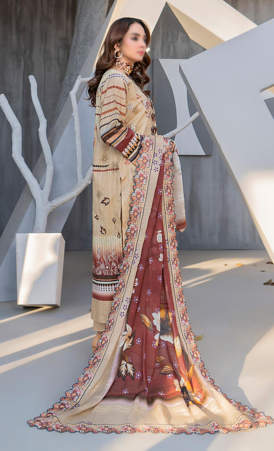 Exclusive Lawn Doobi Check Digital Embroidered 3-Piece Dress