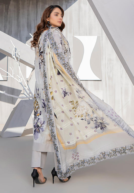 Exclusive Lawn Doobi Check Digital Embroidered 3-Piece Dress