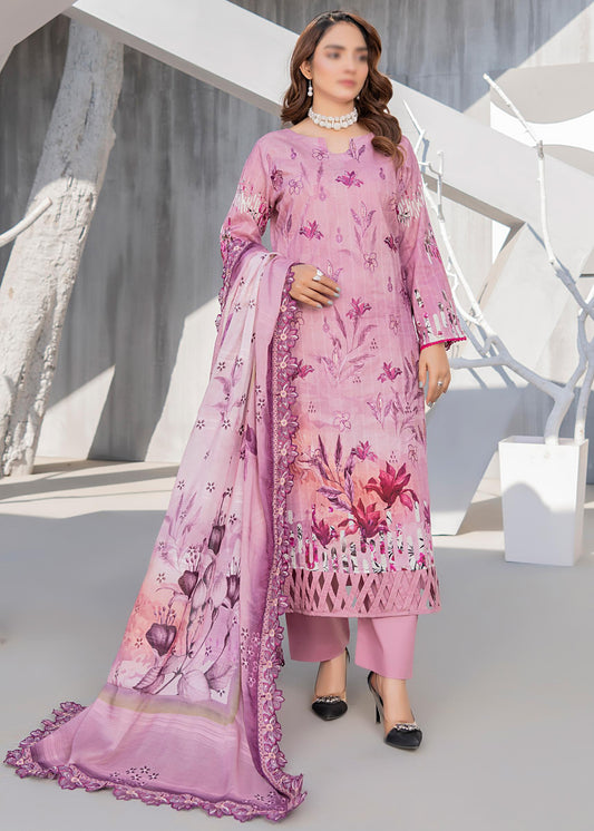 Exclusive Lawn Doobi Check Digital Embroidered 3-Piece Dress