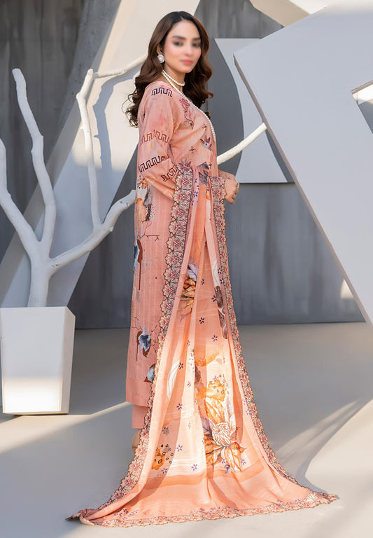 Exclusive Lawn Doobi Check Digital Embroidered 3-Piece Dress