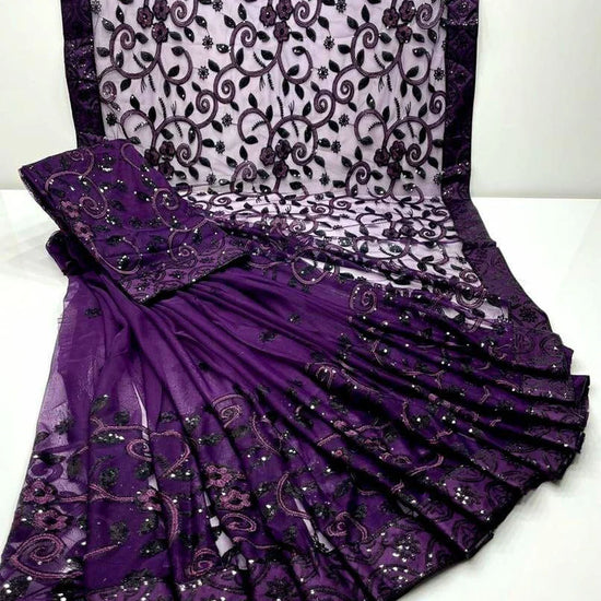 Embroidered Net Sarree